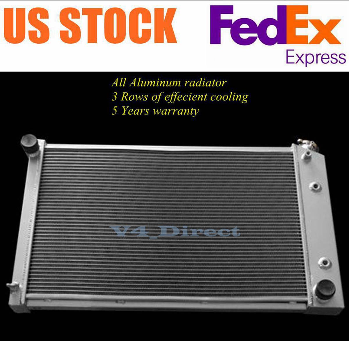 Fit 1973-1987 Chevy C/K C10 C20 C30 K10 Pickup V6 V8 Gas 3-Row Aluminum ...