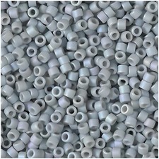Miyuki Delica Seed Beads Size 11/0 Frosted Opq Glazed Rainbow Cadet Gray 7GM
