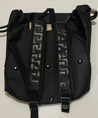 VERSACE PARFUMS Medusa Head Black Nylon Drawstring Flap  display picture 1