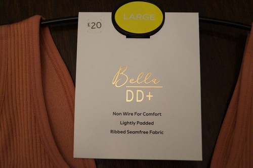 Ladies NEXT Bella DD+ Non Wire Padded Seamfree Ribbed Crop Top Bra Size L Large - Picture 6 of 9