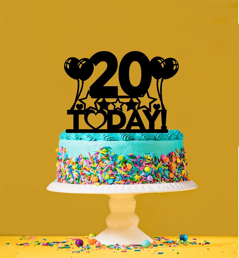 20th Birthday Acrylic Cake Topper - 20 Years Old - Twentieth | eBay