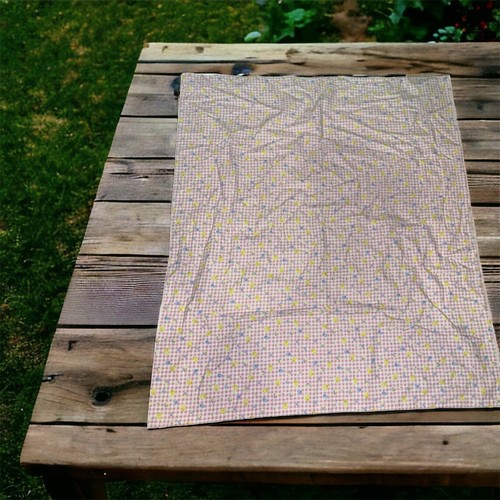 Handmade DoubleSided Baby Blanket Flannel 37X43 Pink White Gingham Rickrack Trim - Picture 2 of 4