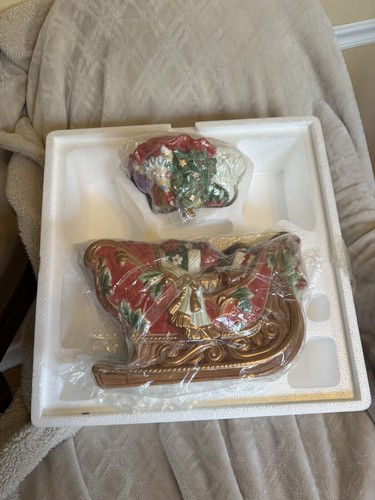 Retired 2003 Fitz and Floyd Santa’s Sleigh Cookie Jar. EUC, In Original Box - Picture 2 of 5