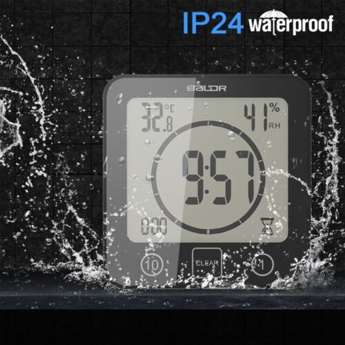 Bathroom Waterproof Digital Shower Timer Clock Touchscreen Countdown Thermometer - Picture 5 of 16