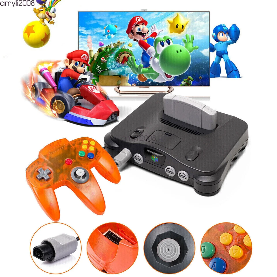 Controles clássicos N64 joystick gamepad com fio para videogames Nintendo 64 N64 - Imagem 4 de 4