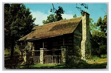 Branson MO Old Matt's Cabin Shepherd of the Hills Chrome Postcard Posted 1950's