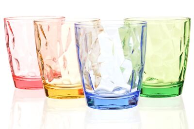 11oz Colored Drinking Glasses Set Acrylic Glassware for Kids Plastic Tumblers...