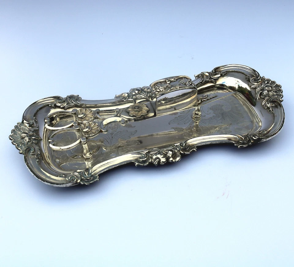 Привлекательная и хорошая пара серебряных тарелок фитиль свечи нюхательный табакер на стойке C.19thC - Изображение 4 из 4