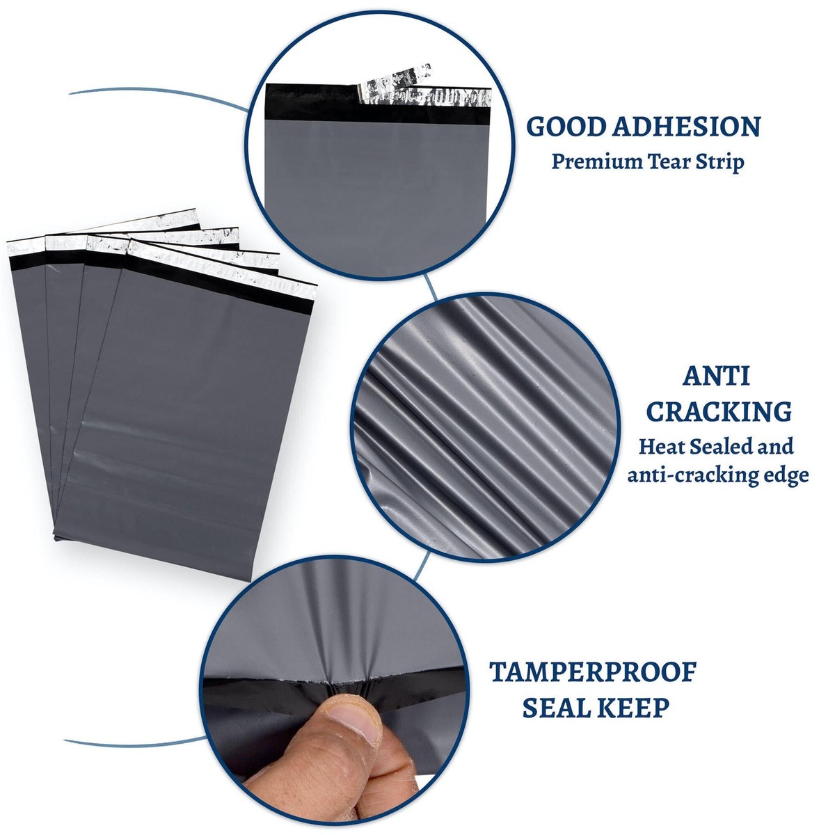 Grey Polythene Mailing Bags 425mm X 600mm Code GMB1724