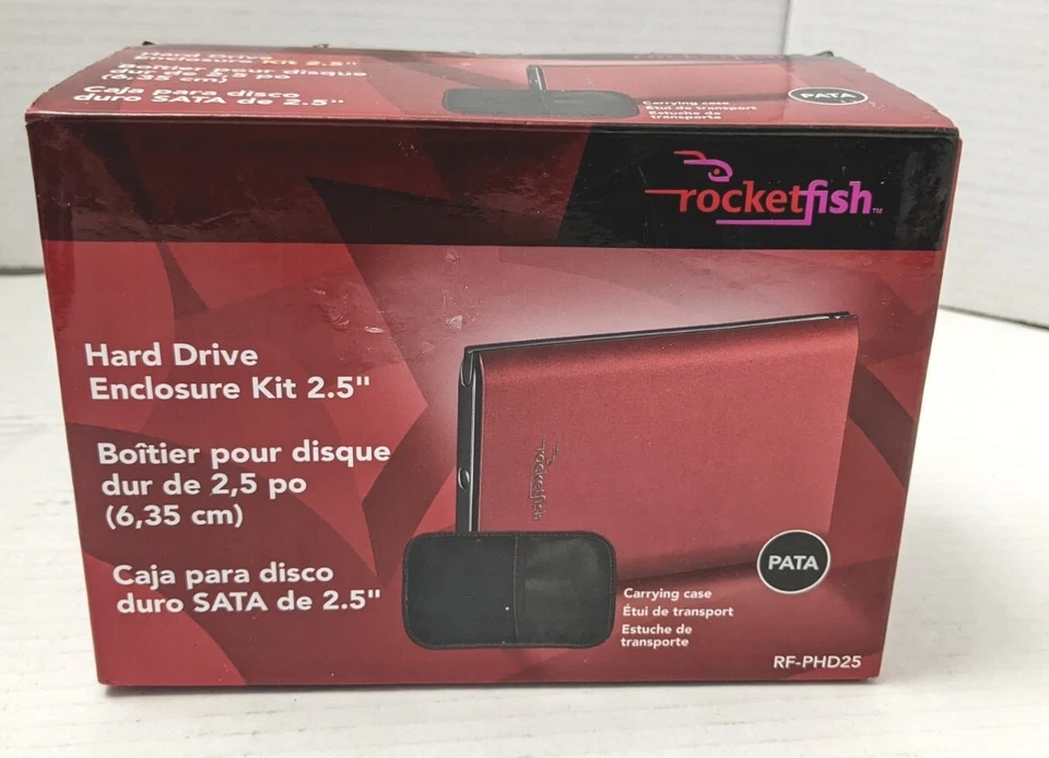 NIB Rocketfish RF-PHD25 2.5" PATA / EIDE Hard Drive Enclosure Kit Red - Image 2 of 4