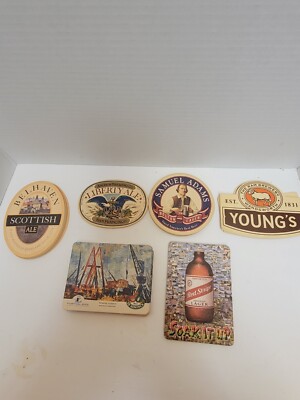 Vintage beer coasters lot 7 Different types 38 total Samuel Adams Saint Arnold 