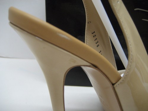 Giuseppe Zanotti US 7 EU 37 Peep-Toe Leather Slingback Pump High Heels Shoes NIB - Picture 4 of 10