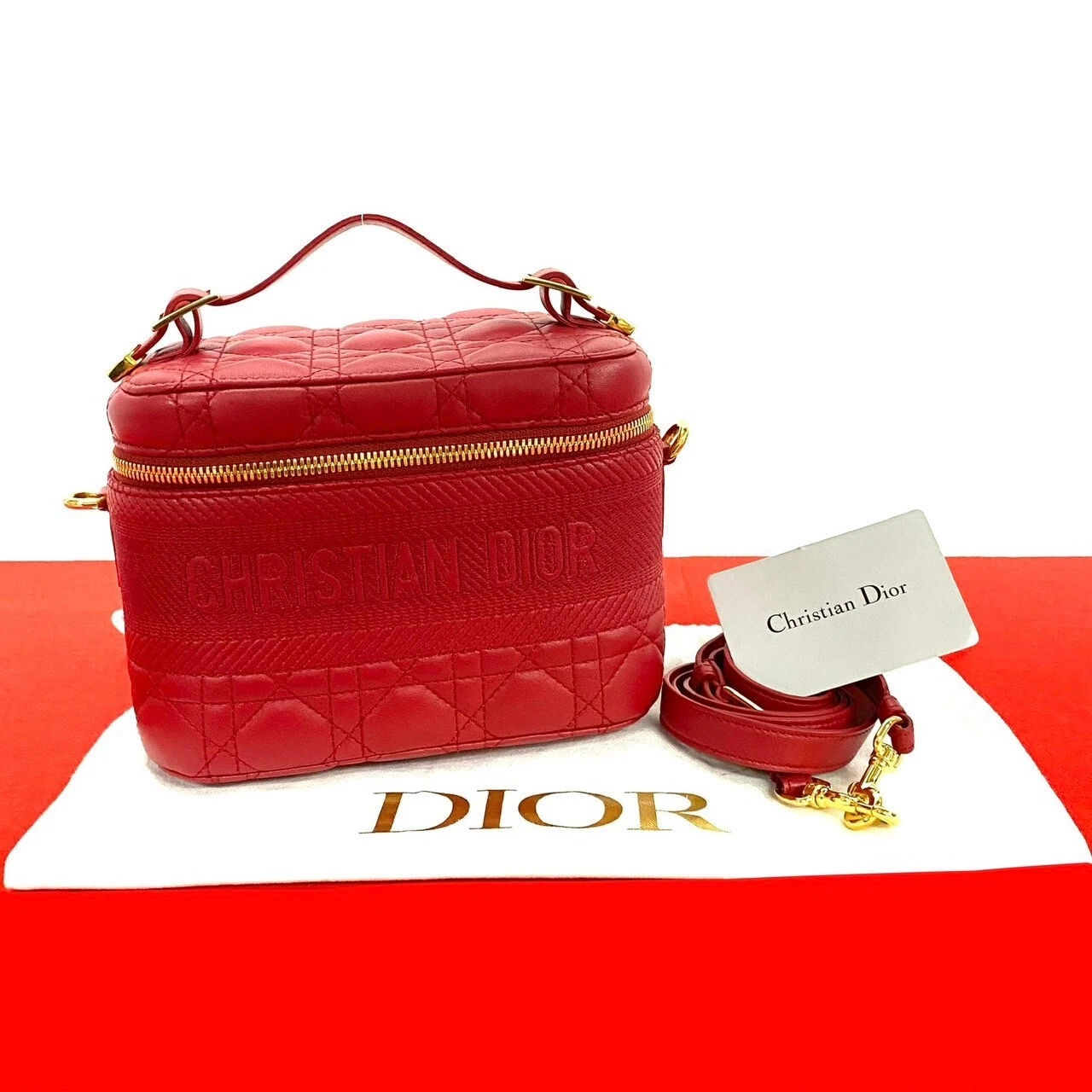 Petit sac à bandoulière Christian Dior Dior voyage cuir rouge 966 7