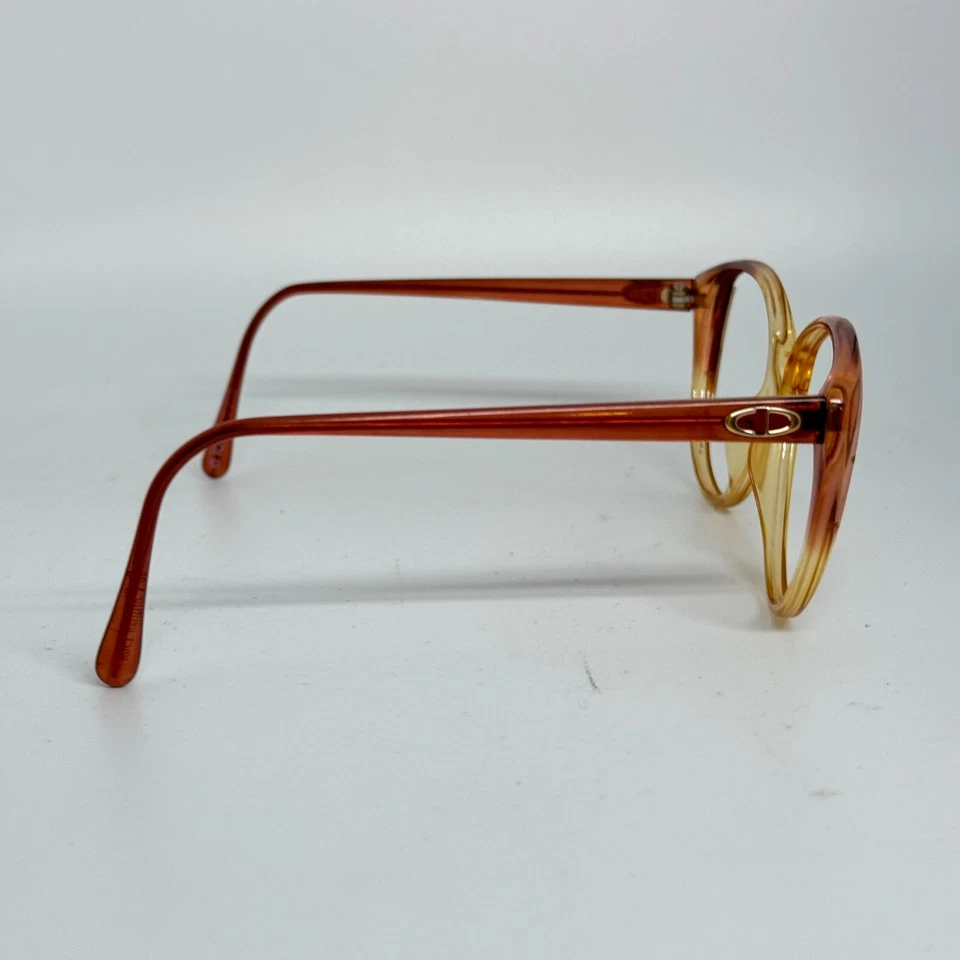 Monturas de gafas Christian Dior vintage amarillo naranja para mujer 57-13 H5544 Foto 4 de 4