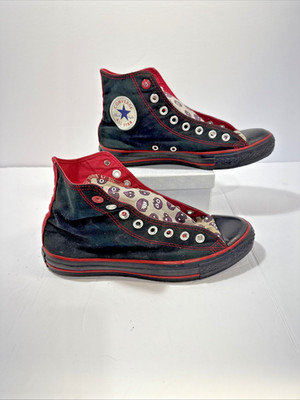 Black/Red Custom Converse Chuck Taylor All Star Men's Size 7 No Laces