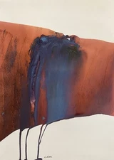 Abstract Mixed Media Painting on 11 X 15” Paper Contemporary