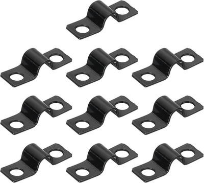 100Pcs U-Shaped Pipe Clamp, 1/4 Inch(6Mm) 2 Hole U-Tube Strap Clamp Heavy Duty C