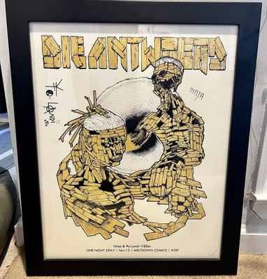 Rare Gold Die antwoord Dave Kloc 3x Signed poster Ninja Yo Landi Poster 11/13/12