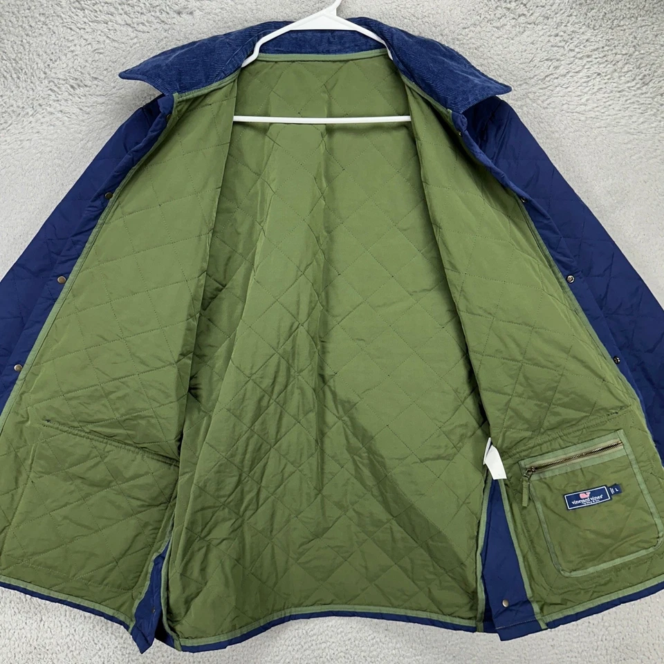 Vineyard Vines куртка сарая Chore пальто мужской большой синий выстеганный вельветовый воротник - Изображение 4 из 4