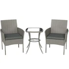 3pc Rattan Bistro Set PE Wicker Garden Patio Furniture 2 Chairs Free Delivery