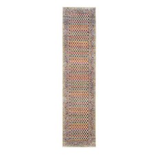 2'4"x10'2" Colorful Wool And Sari Silk Saroogh Hand Knotted Rug R62338