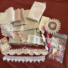 SHABBY with Touch Of PINK Slow Stitch Junk Journal Kit Supplies S1