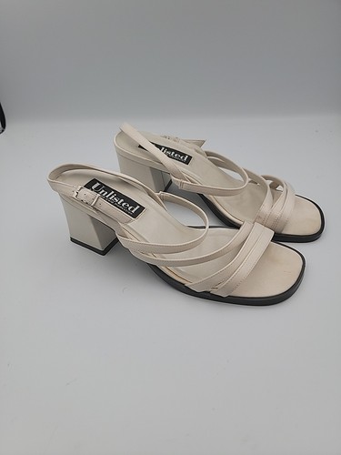Unlisted Kenneth Cole Women Strappy Sandals Shoe Size 7.5 White Vintage 90s