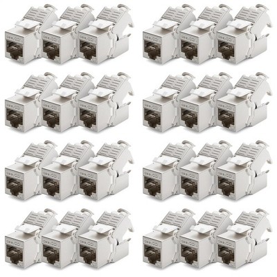 deleyCON 20x CAT7 Keystone RJ45 STP Modul LSA für Cat6 Cat6a Cat7 Kabel