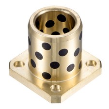 Sleeve Bearings 20mm x 28mm x 35mm Square Flanged Wrapped Oilless Bushings