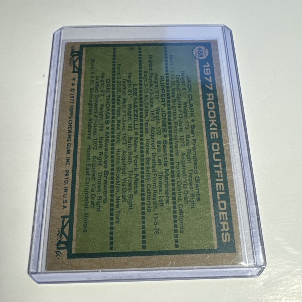 1977 Topps - Rookie Outfielders Jack Clark, Lee Mazzilli, Ruppert Jones ...