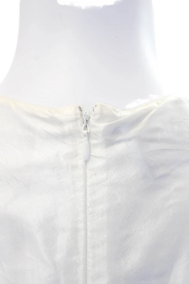 Prada Women's Round Neck Sleeveless Mini Shift Dress Cream Size 38 - Image 4 of 4