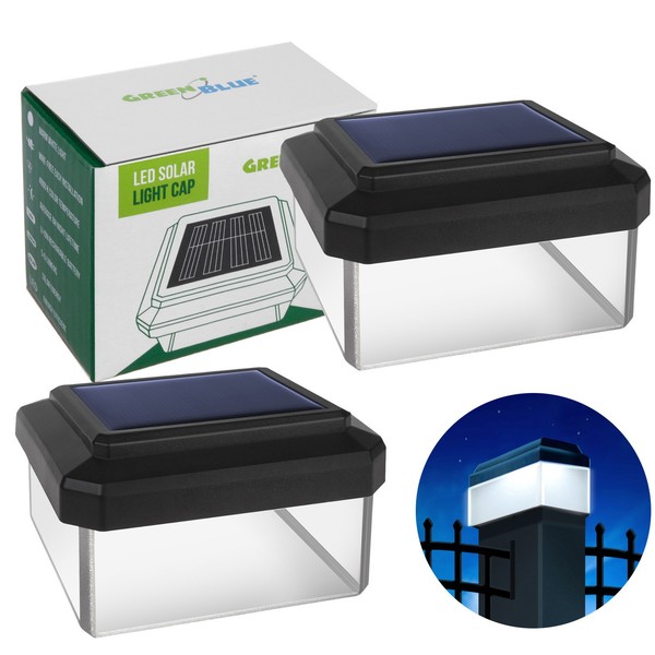 Led Solarlampe Gartenleuchte Zaunleuchte AußEnlampe 2 StüCk-image