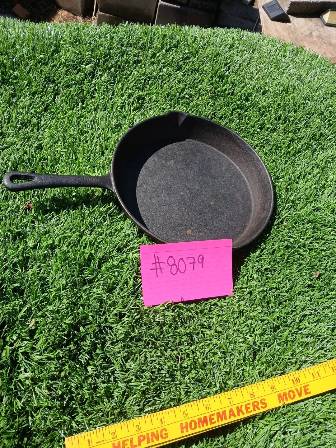 Vintage Cast Iron Skillet 10" x 2" – Deep Frying Pan – Rustic Unseasoned Rare
