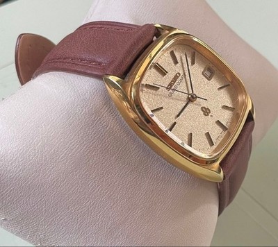 SEIKO Grand Quartz 4843-5100 Gold Dial Vintage 1970s Men's Watch