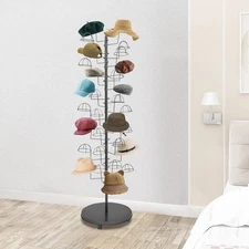 Metal Hats Display Stand Hat Storage Stand With 30 Hooks Freestanding Hat Rack