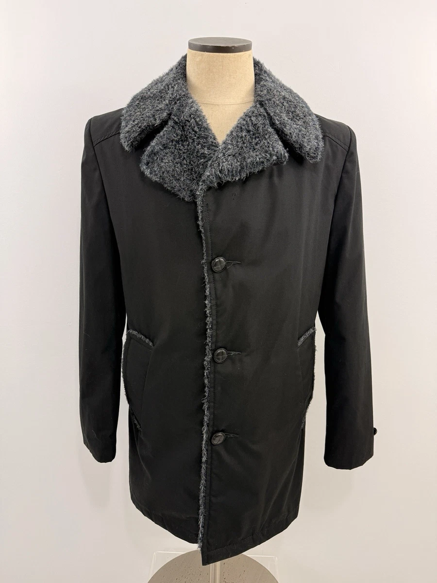 Cotton Blend Black Original Vintage Outerwear Coats & Jackets for