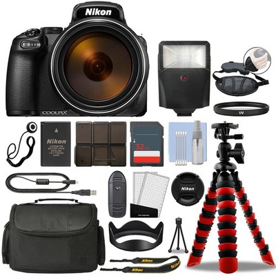 Nikon Coolpix P1100 16MP 4K Digital Camera with 125x Optical Zoom + 32GB Bundle