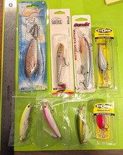 8 Lures: Rollo Minnow, Castaic CT105, 2 Storms, Bandit, 3 Plugs- Lot#267