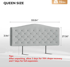 Cabecero Tapizado Queen Size con Esponja de Alta Densidad Engrosada de 4", Moderno B
