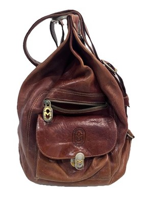 Marino Orlandi Italian Leather Backpack - Handcrafted Convertible Sling Bag