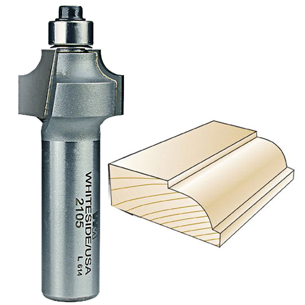 Whiteside Beading Bit 1/2 in. SH x 3/16 in. R 2105