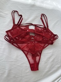 Agent Provocateur Demelza Red Bra And Thong 32C 1 XS