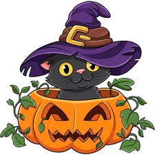 30 Custom Halloween Jack O Lantern Cat Personalized Address Labels