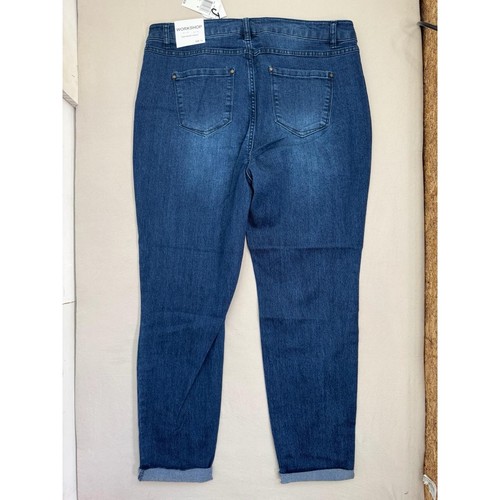 WORKSHOP Republic Womens Size 16 Med Dark Blue High Waist Skinny Ankle Stretchy - Picture 3 of 9