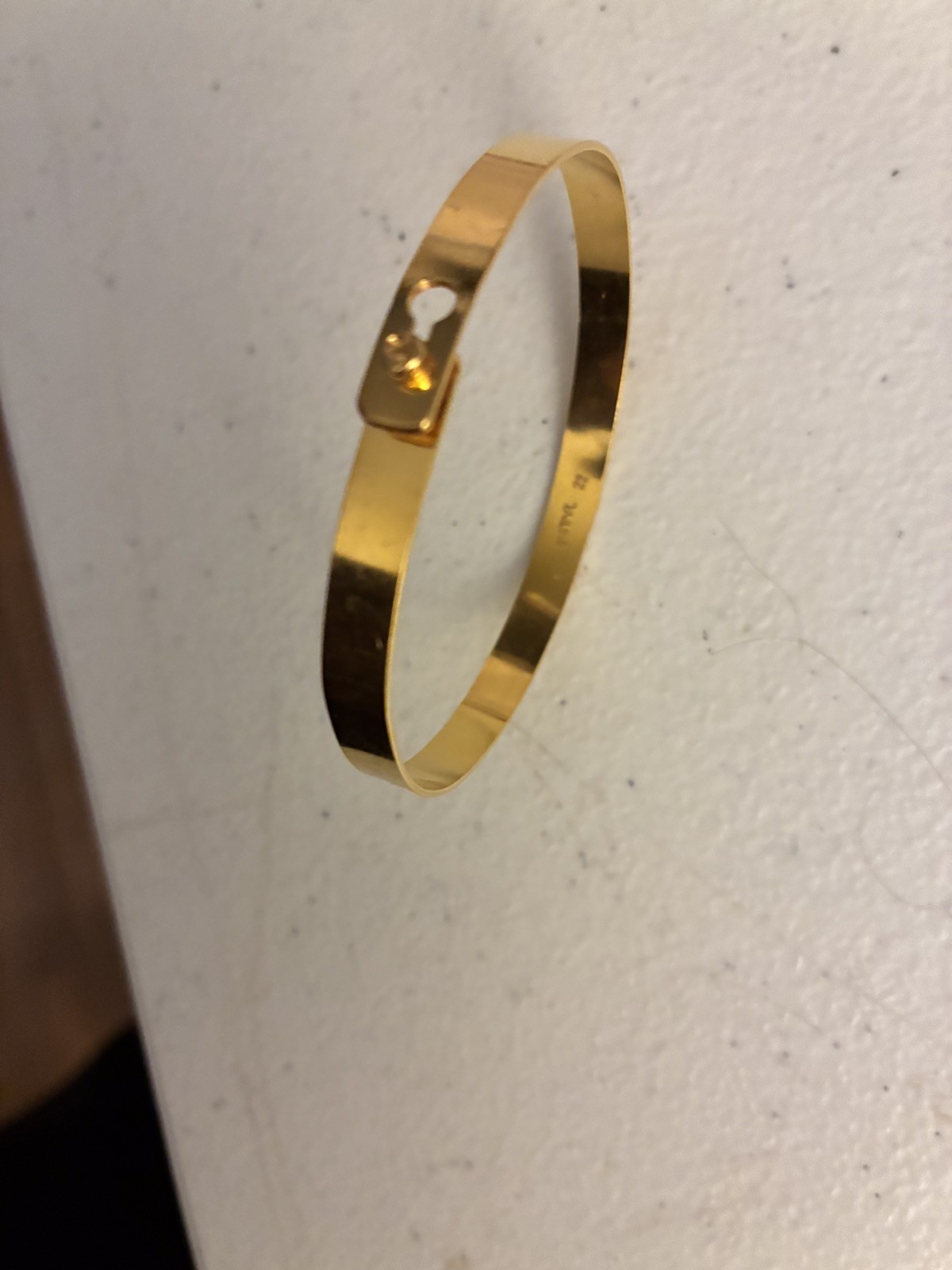 22k Yellow Solid Gold Modern Bangle Bracelet 7" /… - image 10