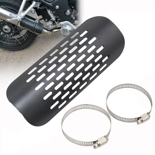 Tuyau silencieux d'échappement noir universel bouclier thermique protection talon pour moto - Photo 3/12