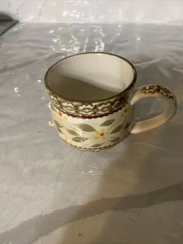 Temp-tations By Tara Old World 12 Oz Mugs Set of 6 Old World Brown Pattern EUC
