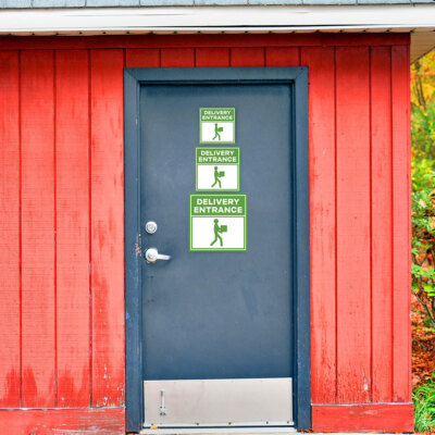 Square Plus Delivery Entrance Wall or Door Sign | Health & Safety