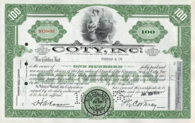 Coty, Inc - Original Stock Certificate - 1956 - NY35681