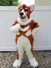 Fursuit Long Haired Lion Mascot Party Costume Walking Halloween Set Adults